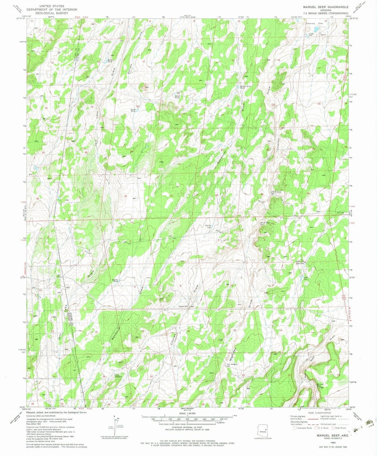 1982 Manuelep, AZ - Arizona - USGS Topographic Map