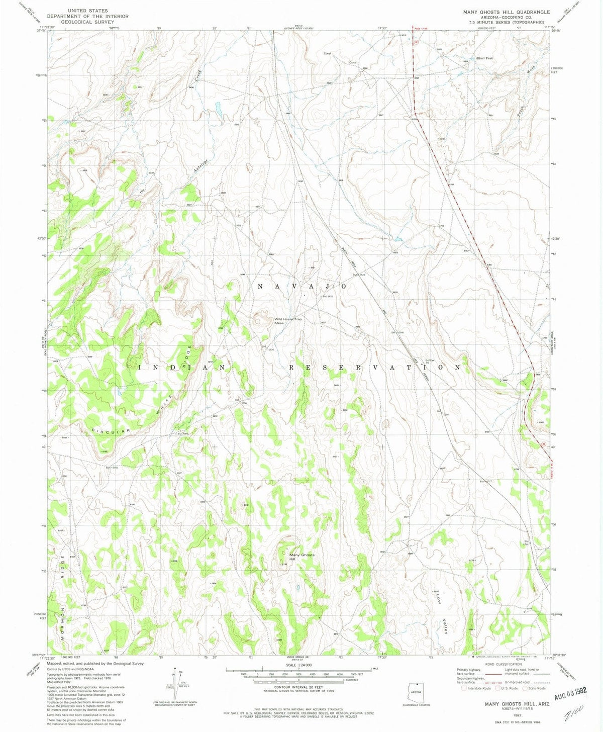 1982 Many Ghosts Hill, AZ - Arizona - USGS Topographic Map