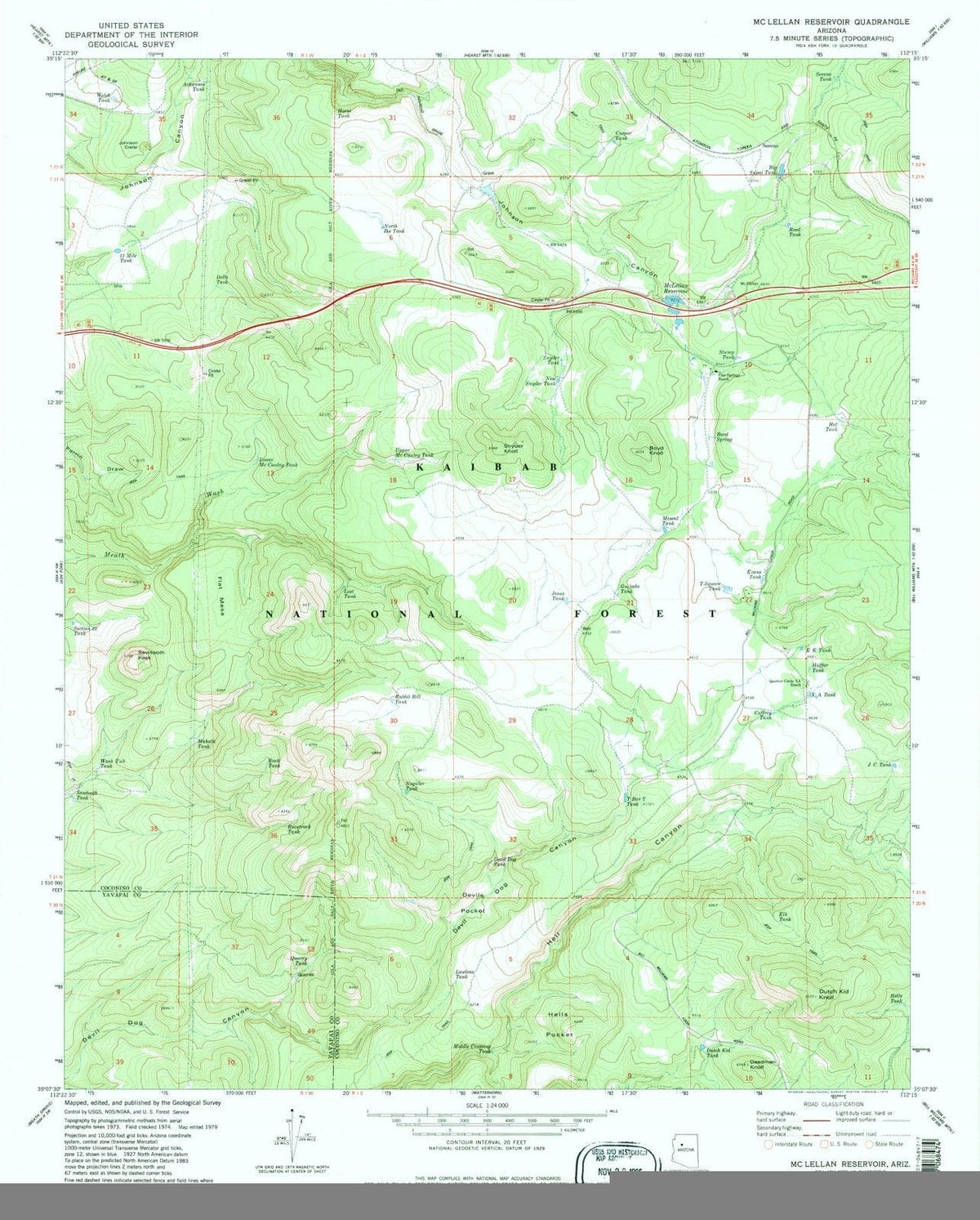 1979 Mc Lellan Reservoir, AZ - Arizona - USGS Topographic Map