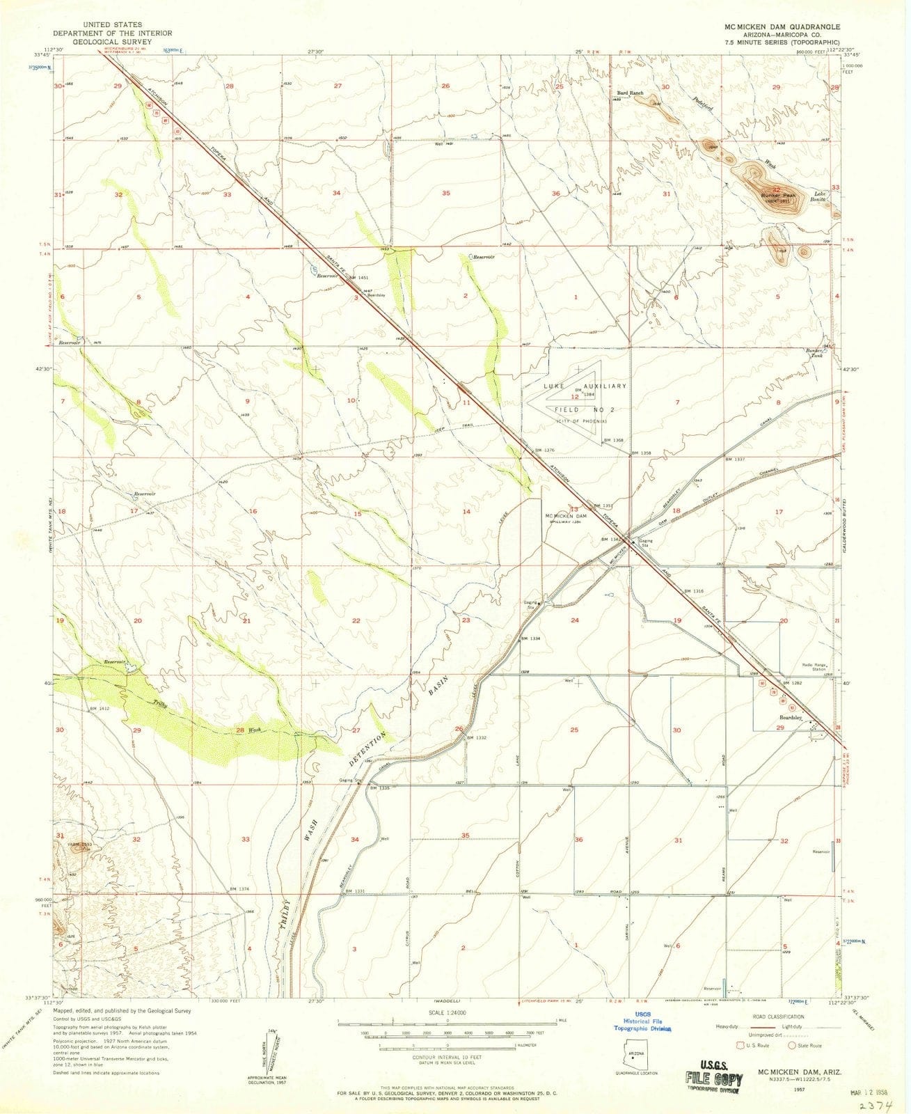 1957 McMickenam, AZ - Arizona - USGS Topographic Map