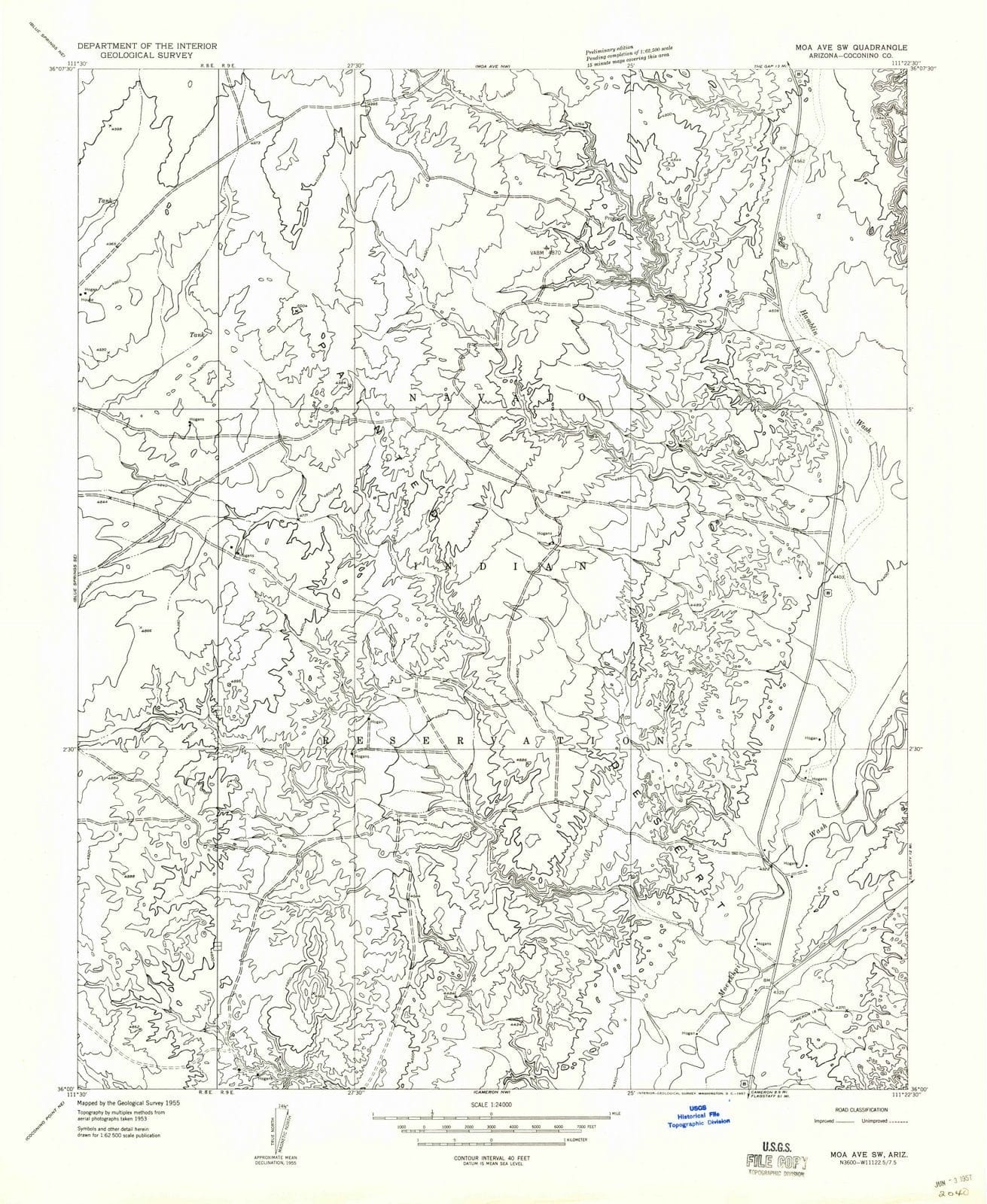 1955 Moa Ave, AZ - Arizona - USGS Topographic Map v2