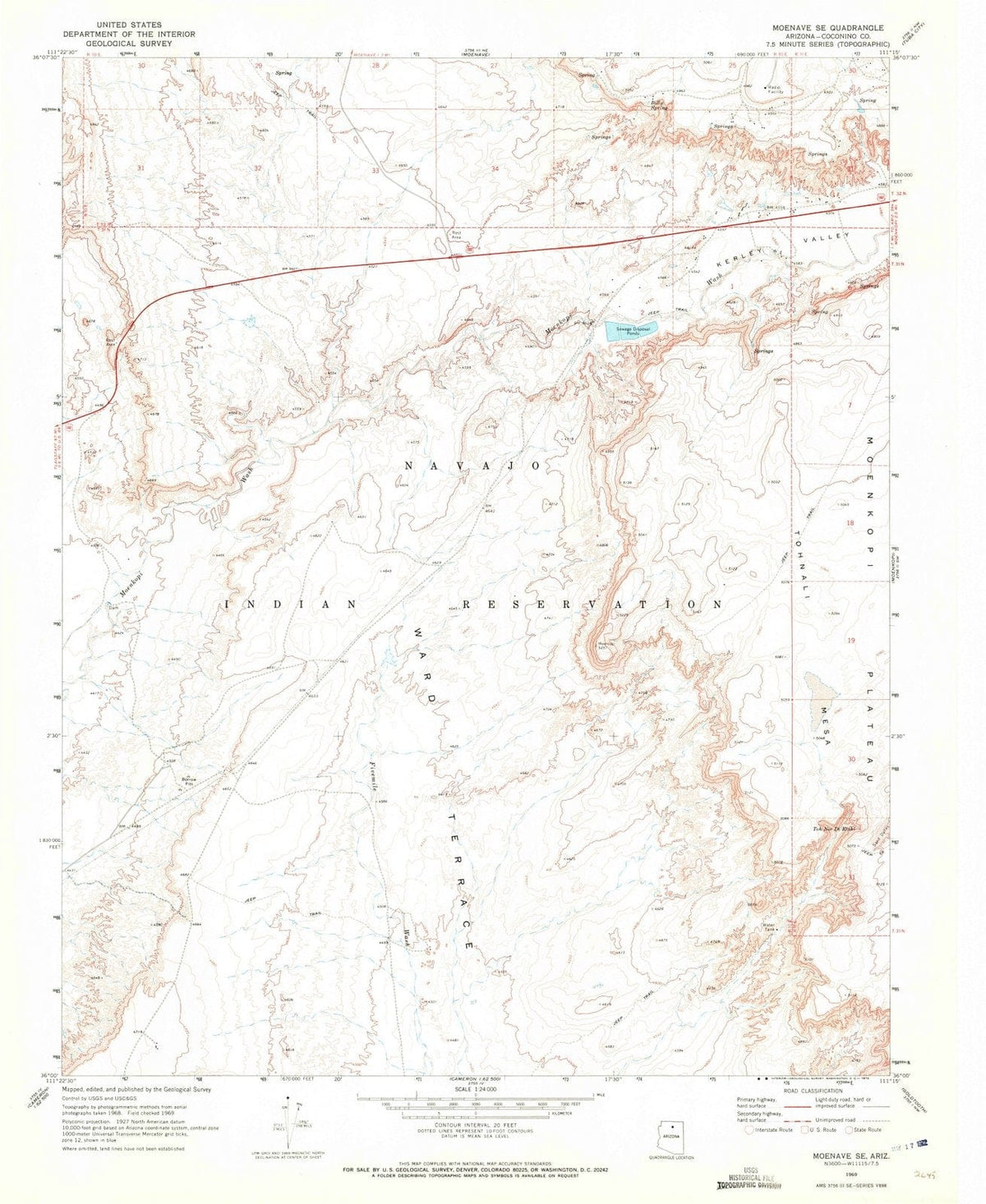1969 Moenave, AZ - Arizona - USGS Topographic Map