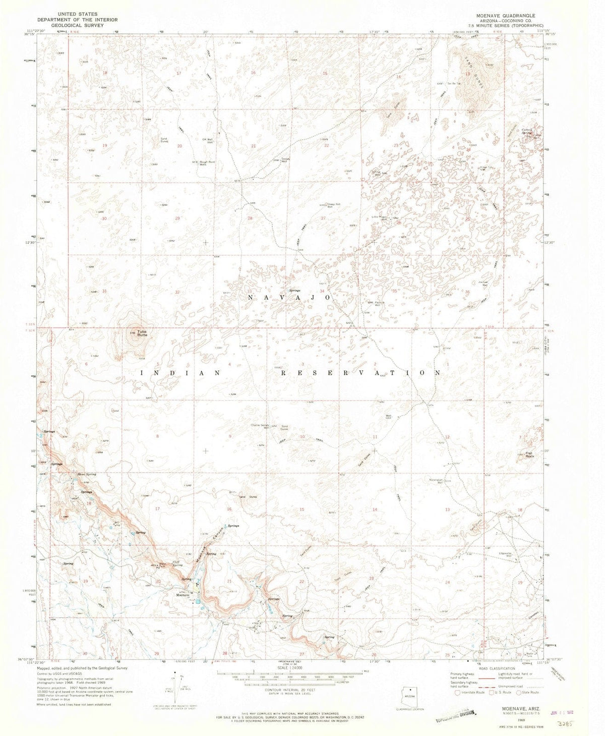 1969 Moenave, AZ - Arizona - USGS Topographic Map v2