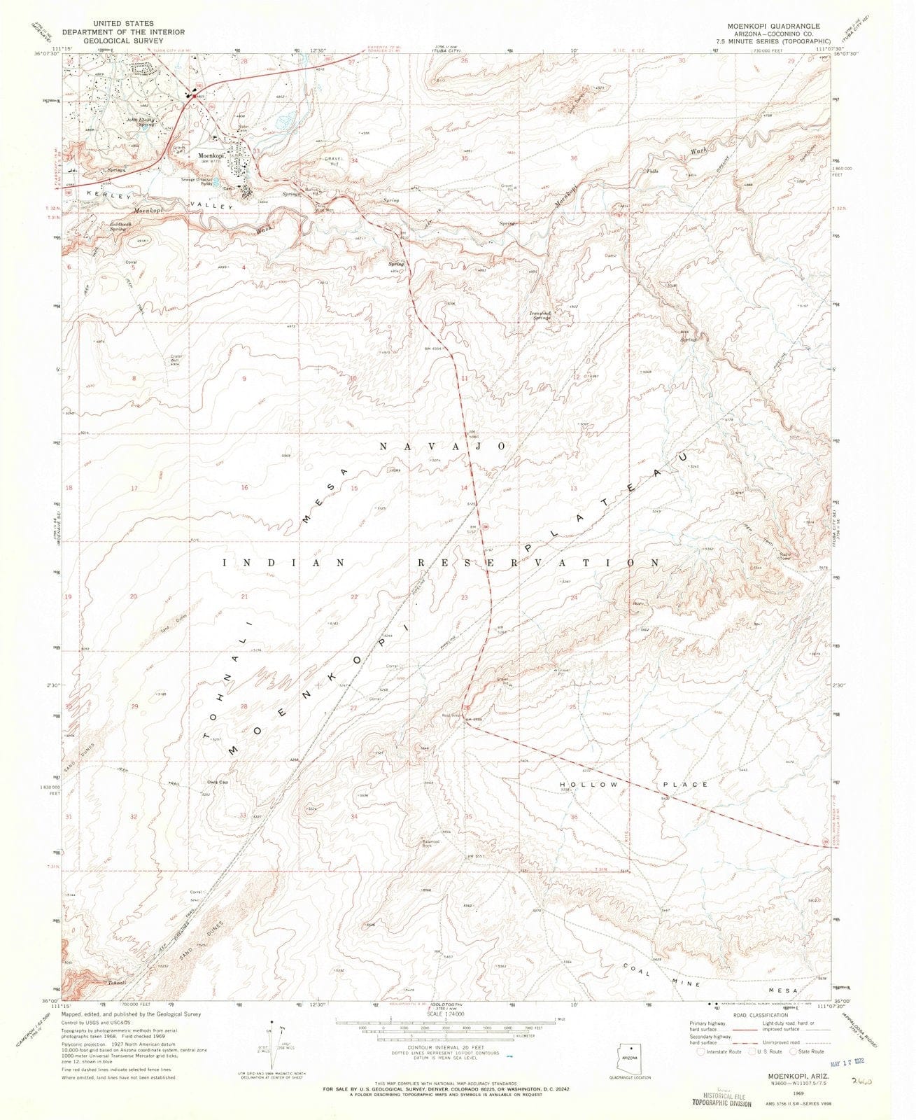 1969 Moenkopi, AZ - Arizona - USGS Topographic Map