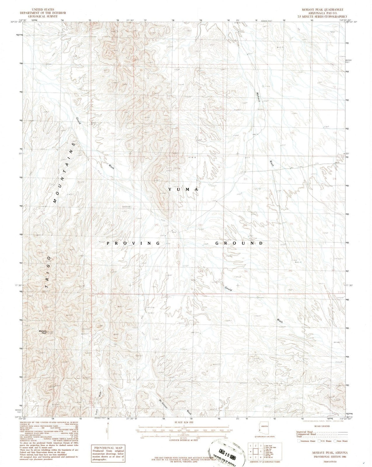 1986 Mohave Mine, AZ - Arizona - USGS Topographic Map