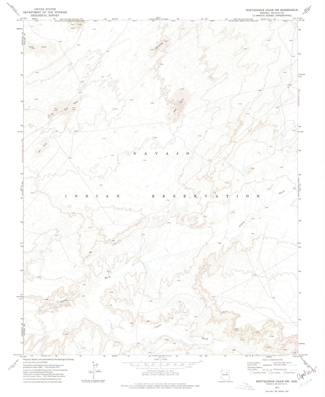 1972 Montezumas Chair, AZ - Arizona - USGS Topographic Map