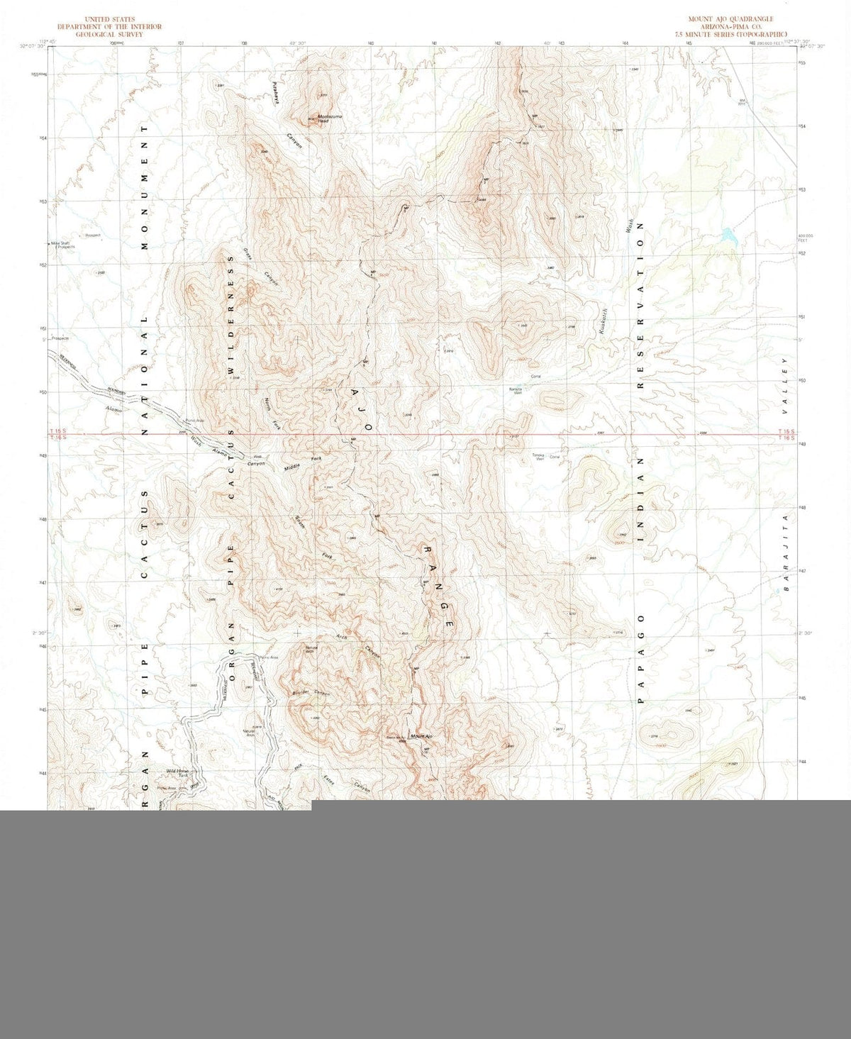1990 Mount AJO, AZ - Arizona - USGS Topographic Map