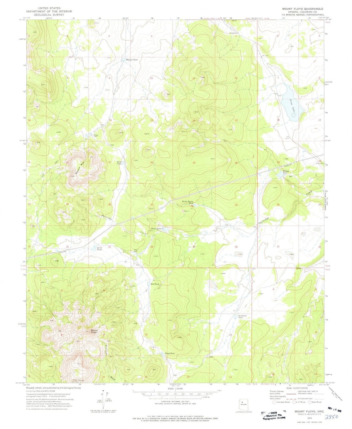 1973 Mount Floyd, AZ - Arizona - USGS Topographic Map