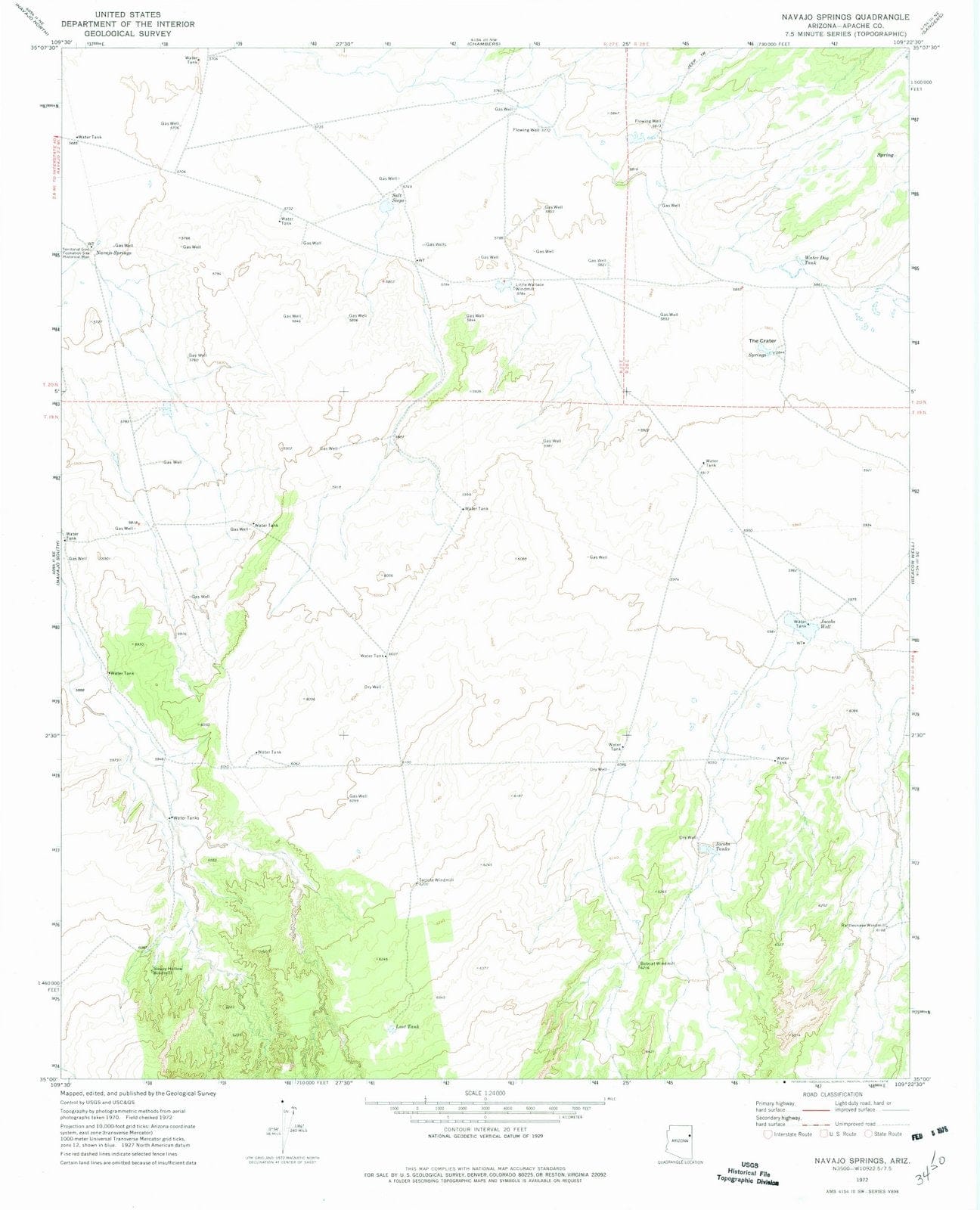 1972 Navajo Springs, AZ - Arizona - USGS Topographic Map