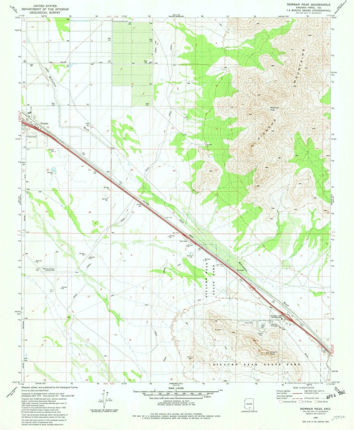 1981 Newman Peak, AZ - Arizona - USGS Topographic Map