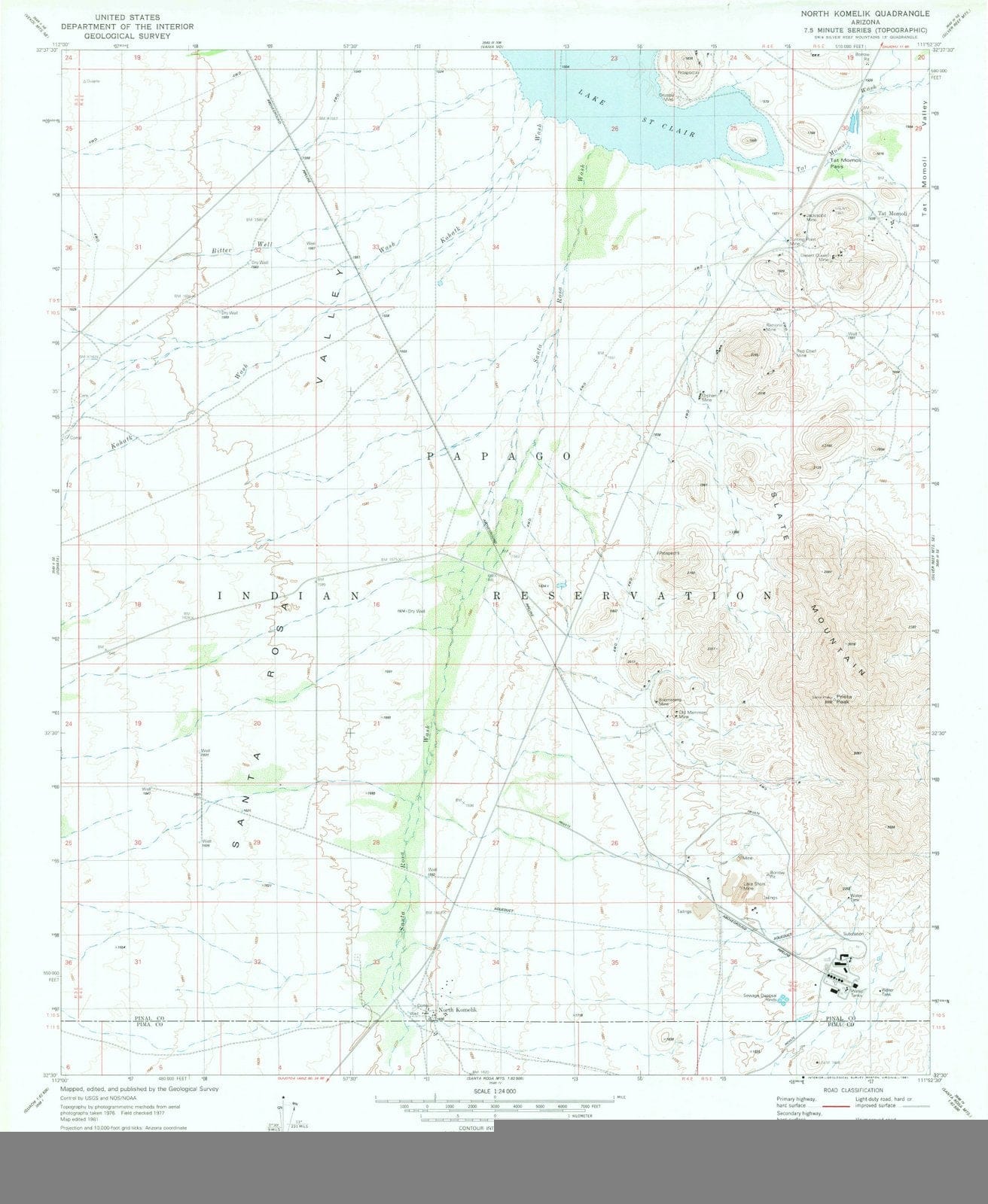 1981 North Komelik, AZ - Arizona - USGS Topographic Map