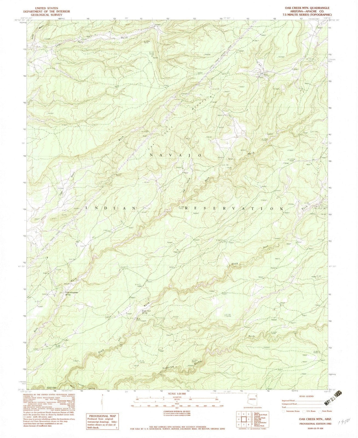 1983 Oak Creek MTN, AZ - Arizona - USGS Topographic Map