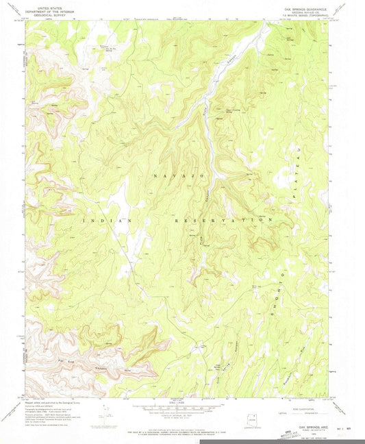 1970 Oak Springs, AZ - Arizona - USGS Topographic Map