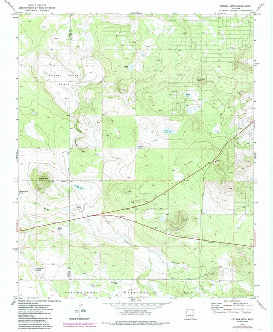 1971 Ortega Mountain, AZ - Arizona - USGS Topographic Map