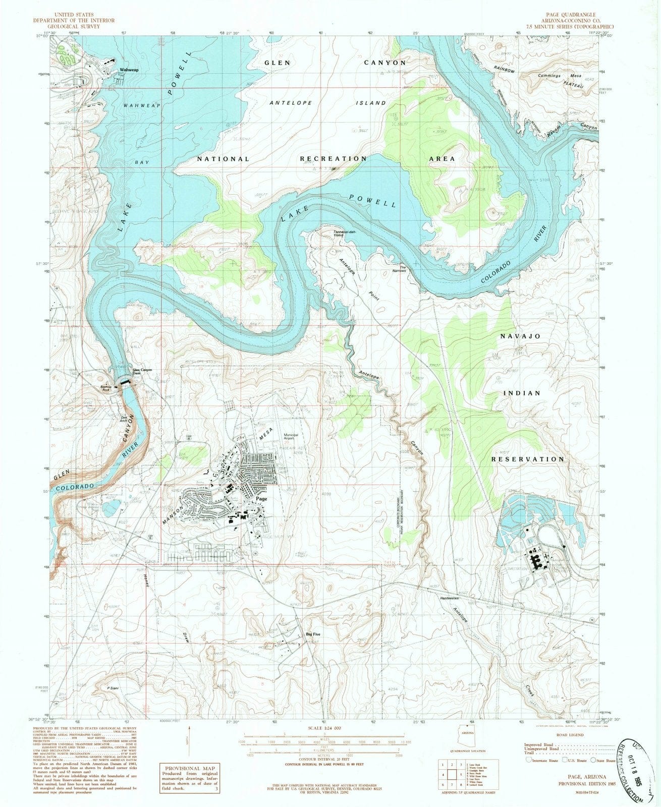1985 Page, AZ - Arizona - USGS Topographic Map