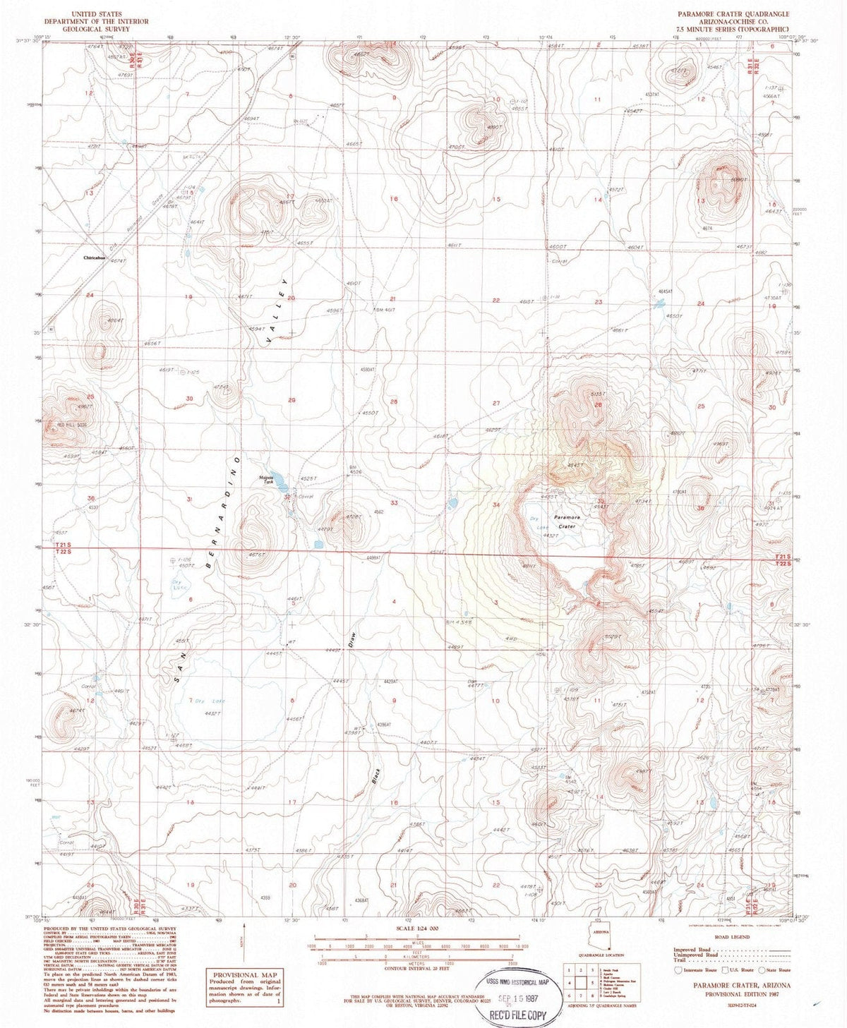 1987 Paramore Crater, AZ - Arizona - USGS Topographic Map