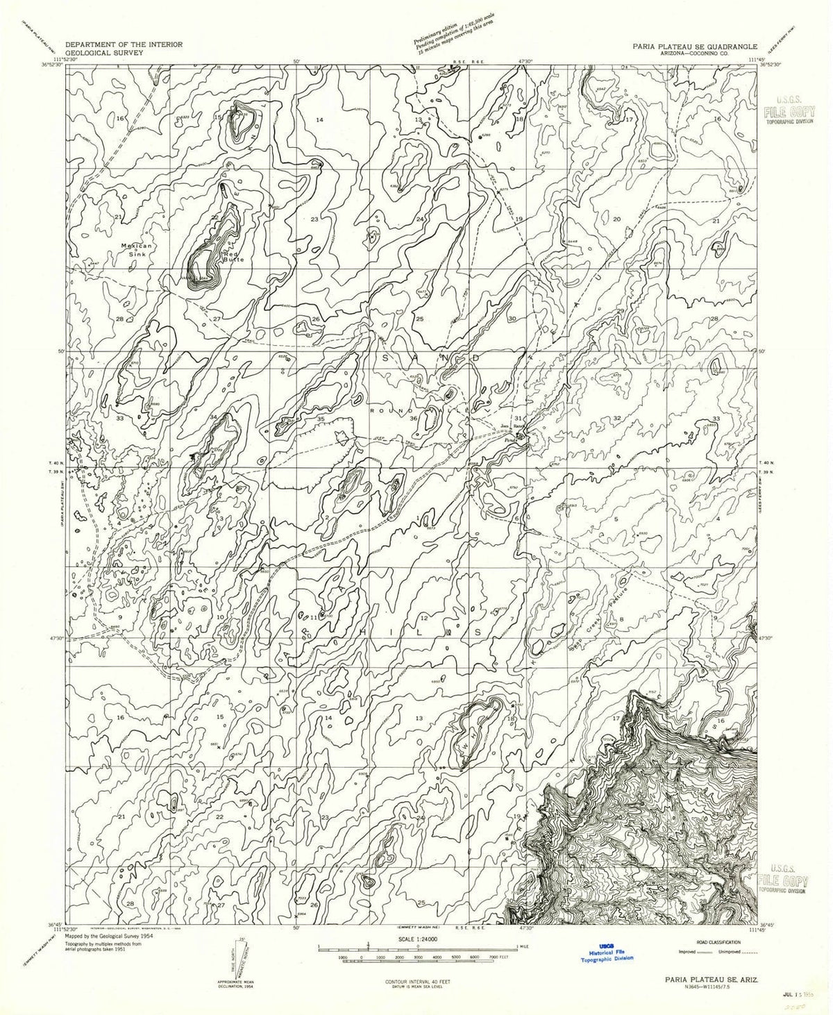 1954 Paria Plateau, AZ - Arizona - USGS Topographic Map v3