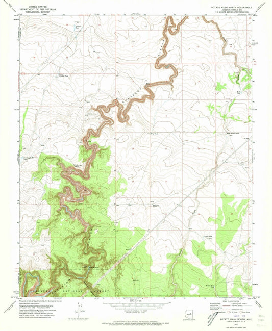 1971 Potato Wash North, AZ - Arizona - USGS Topographic Map