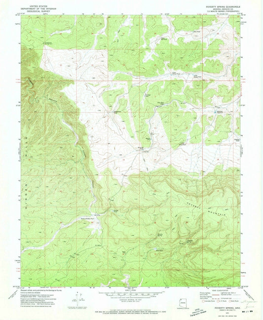 1971 Poverty Spring, AZ - Arizona - USGS Topographic Map