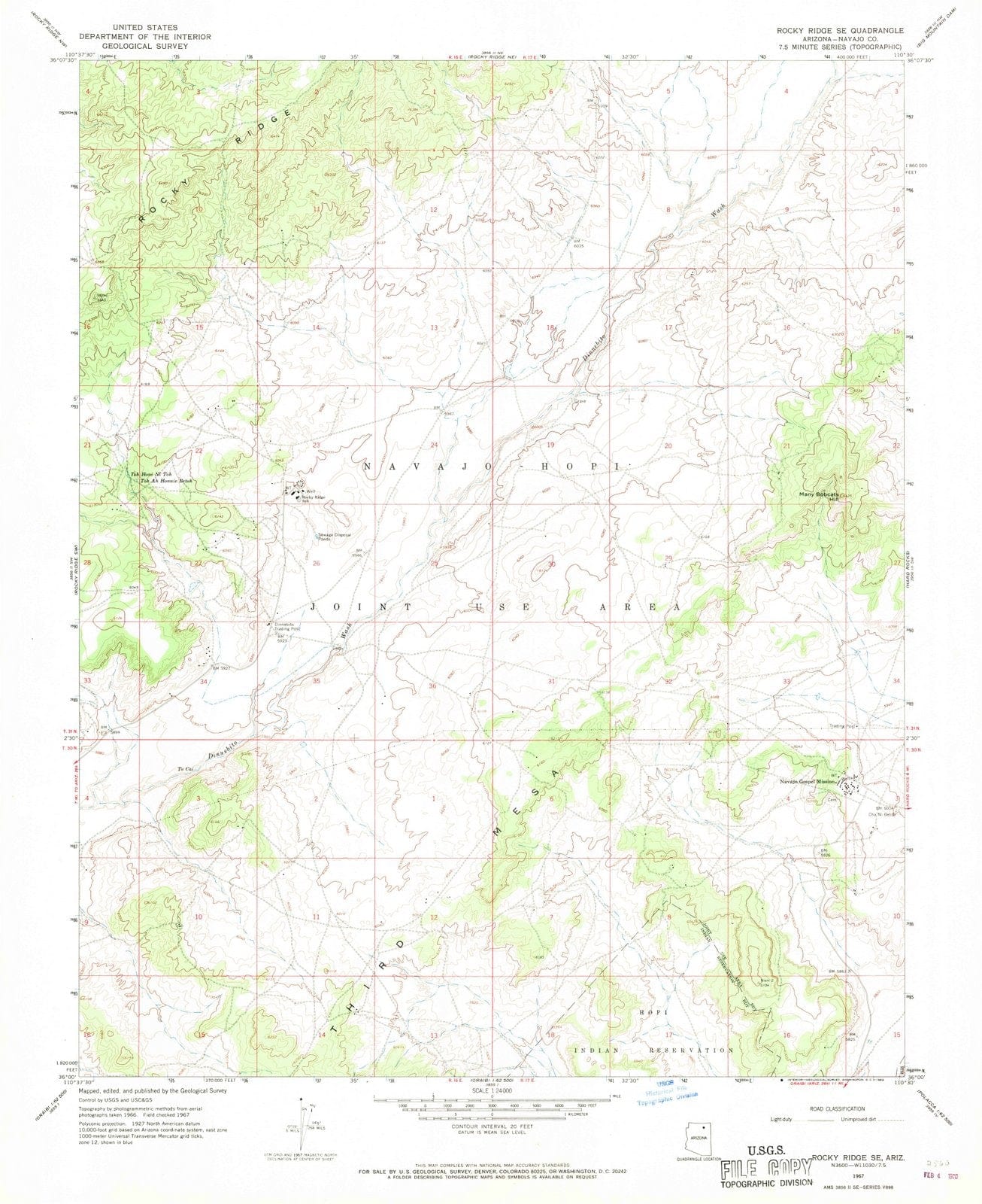 1967 Rocky Ridge, AZ - Arizona - USGS Topographic Map v2