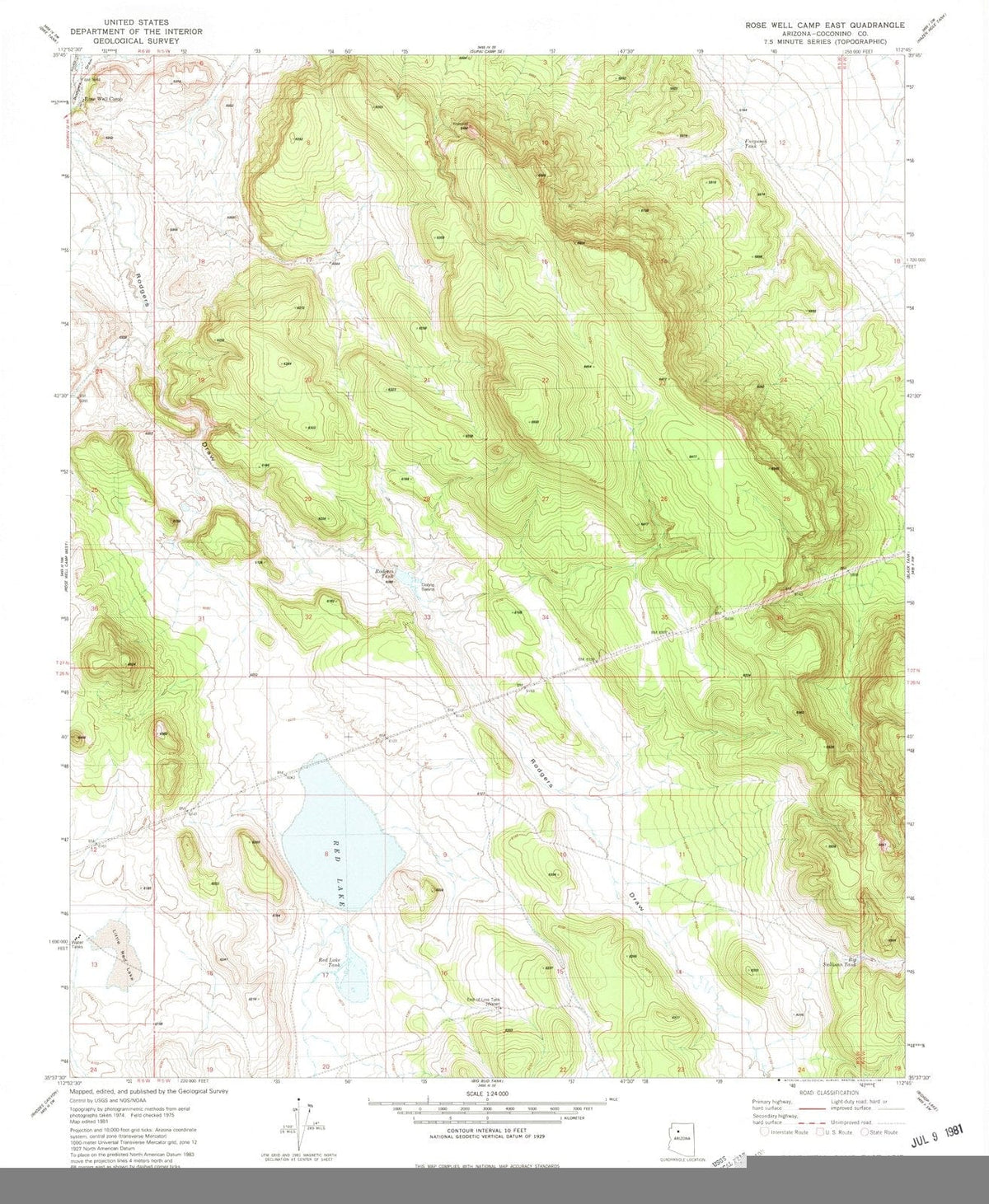 1981 Rose Well Camp East, AZ - Arizona - USGS Topographic Map