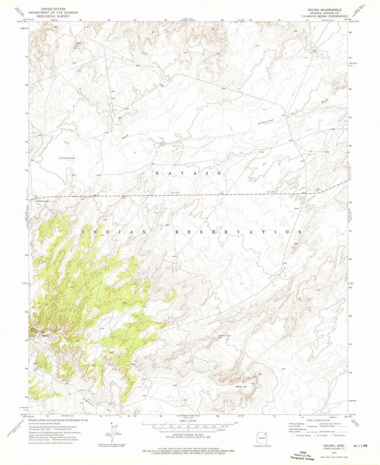 1972 Salina, AZ - Arizona - USGS Topographic Map