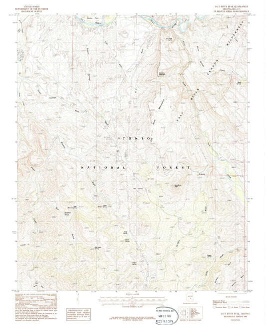 1986 Salt River Peak, AZ - Arizona - USGS Topographic Map