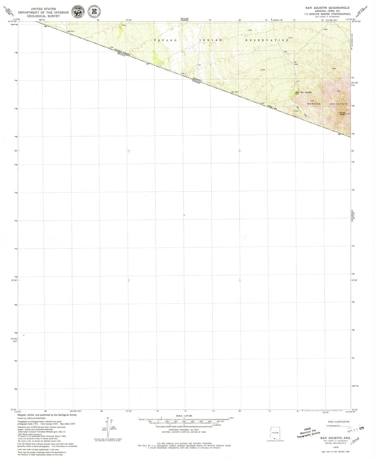 1979 San Agustin, AZ - Arizona - USGS Topographic Map