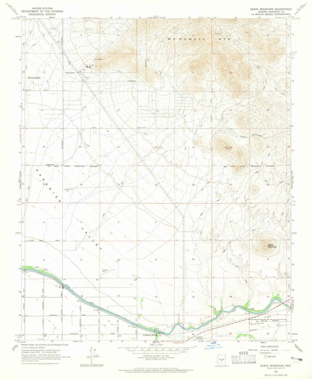 1964 Sawik Mountain, AZ - Arizona - USGS Topographic Map