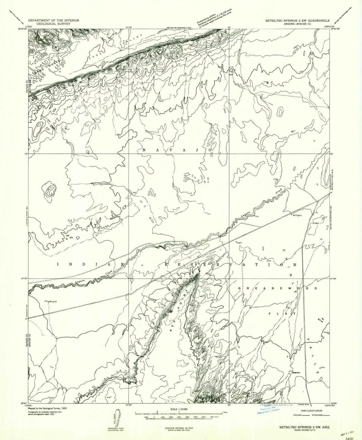 1952 Setsiltso Springs 2, AZ - Arizona - USGS Topographic Map v4