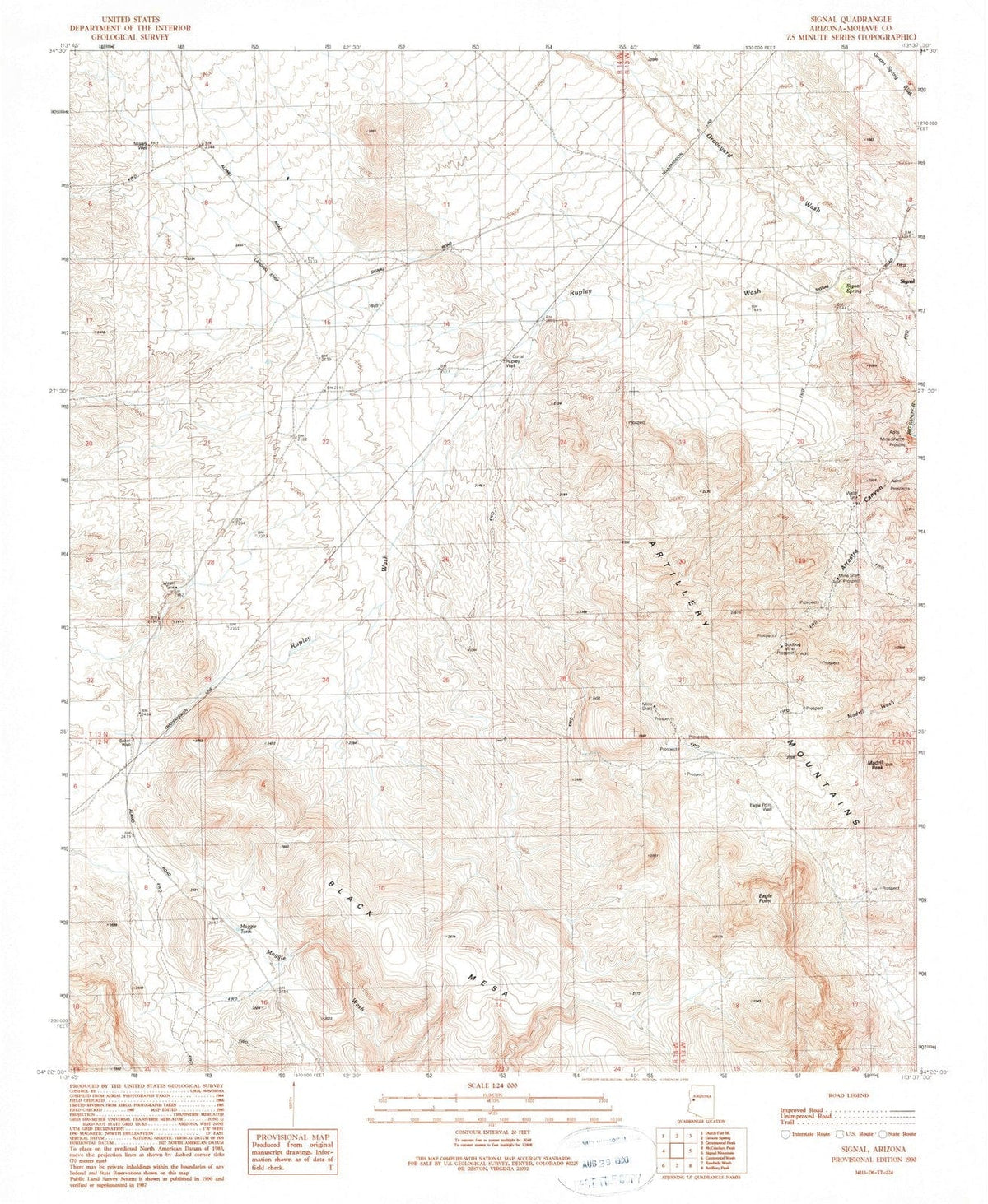 1990 Signal, AZ - Arizona - USGS Topographic Map