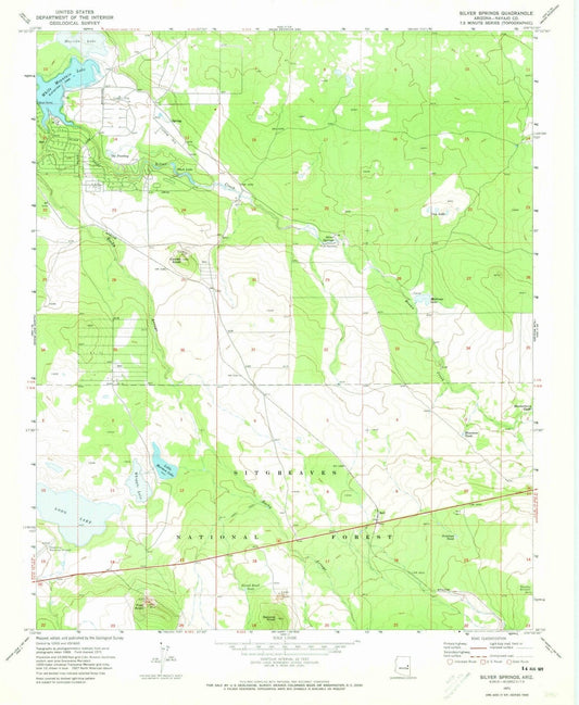 1971 Silver Springs, AZ - Arizona - USGS Topographic Map