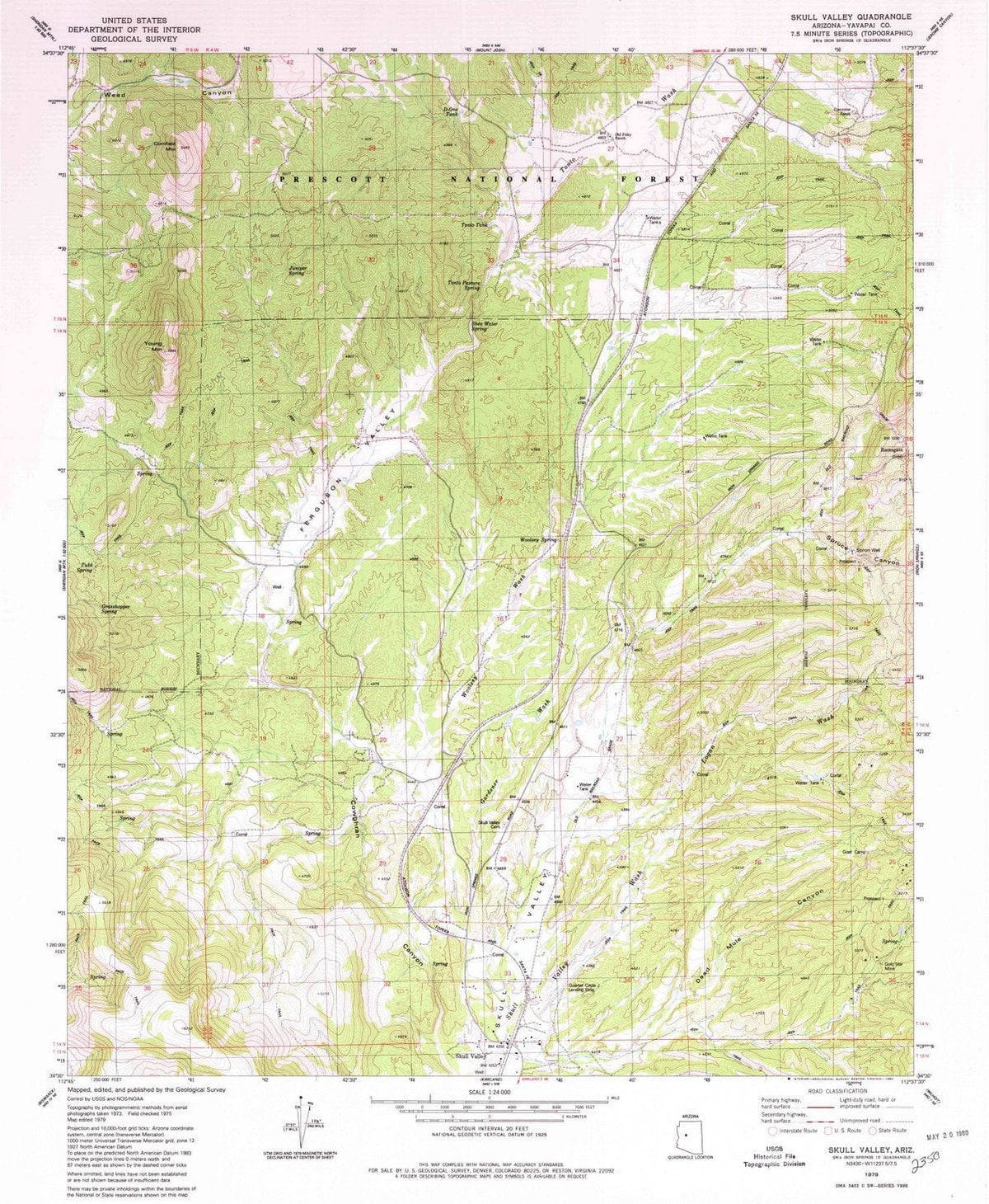 1979 Skull Valley, AZ - Arizona - USGS Topographic Map