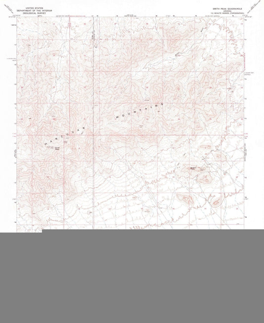 1967 Smith Peak, AZ - Arizona - USGS Topographic Map v3