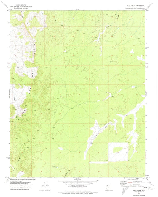 1971 Snapraw, AZ - Arizona - USGS Topographic Map