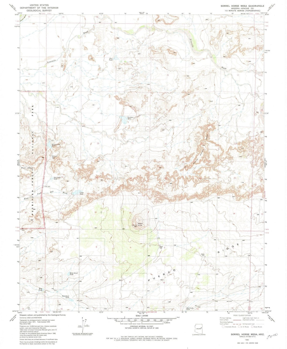1982 Sorrel Horse Mesa, AZ - Arizona - USGS Topographic Map
