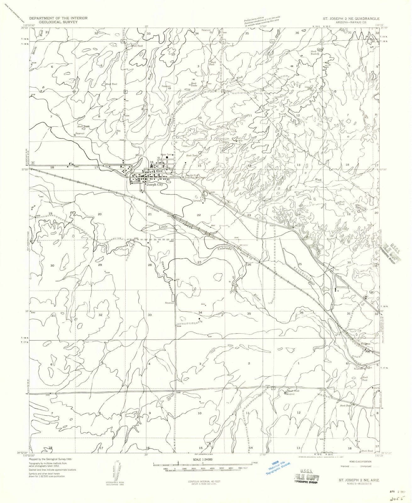 1955 St. Joseph 2, AZ - Arizona - USGS Topographic Map