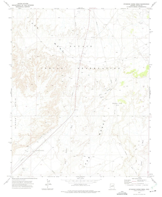 1972 Standing Horse Mesa, AZ - Arizona - USGS Topographic Map