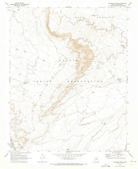 1969 Standing Rocks, AZ - Arizona - USGS Topographic Map