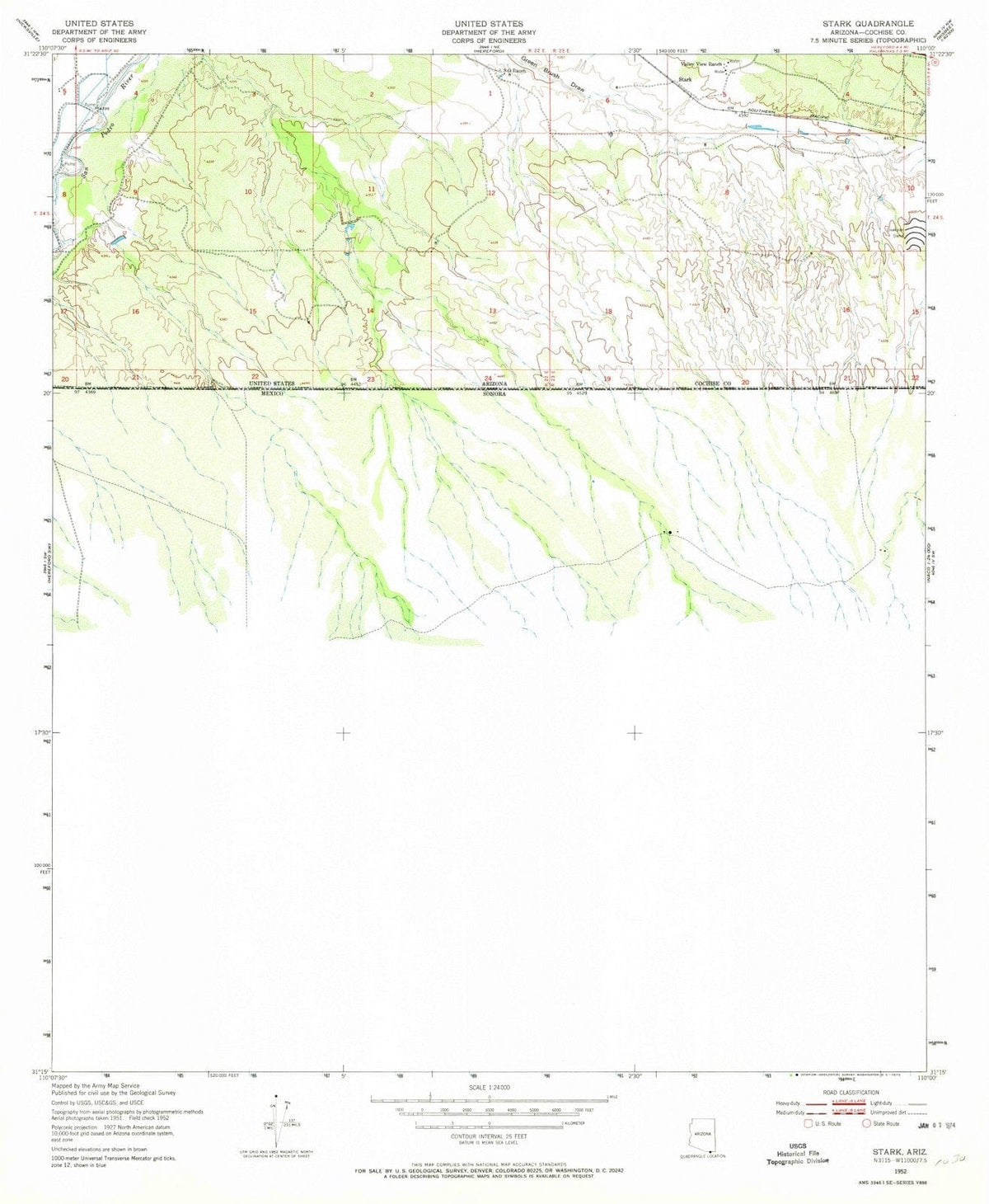 1952 Stark, AZ - Arizona - USGS Topographic Map