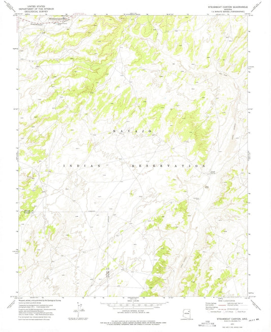 1972 Steamboat Canyon, AZ - Arizona - USGS Topographic Map