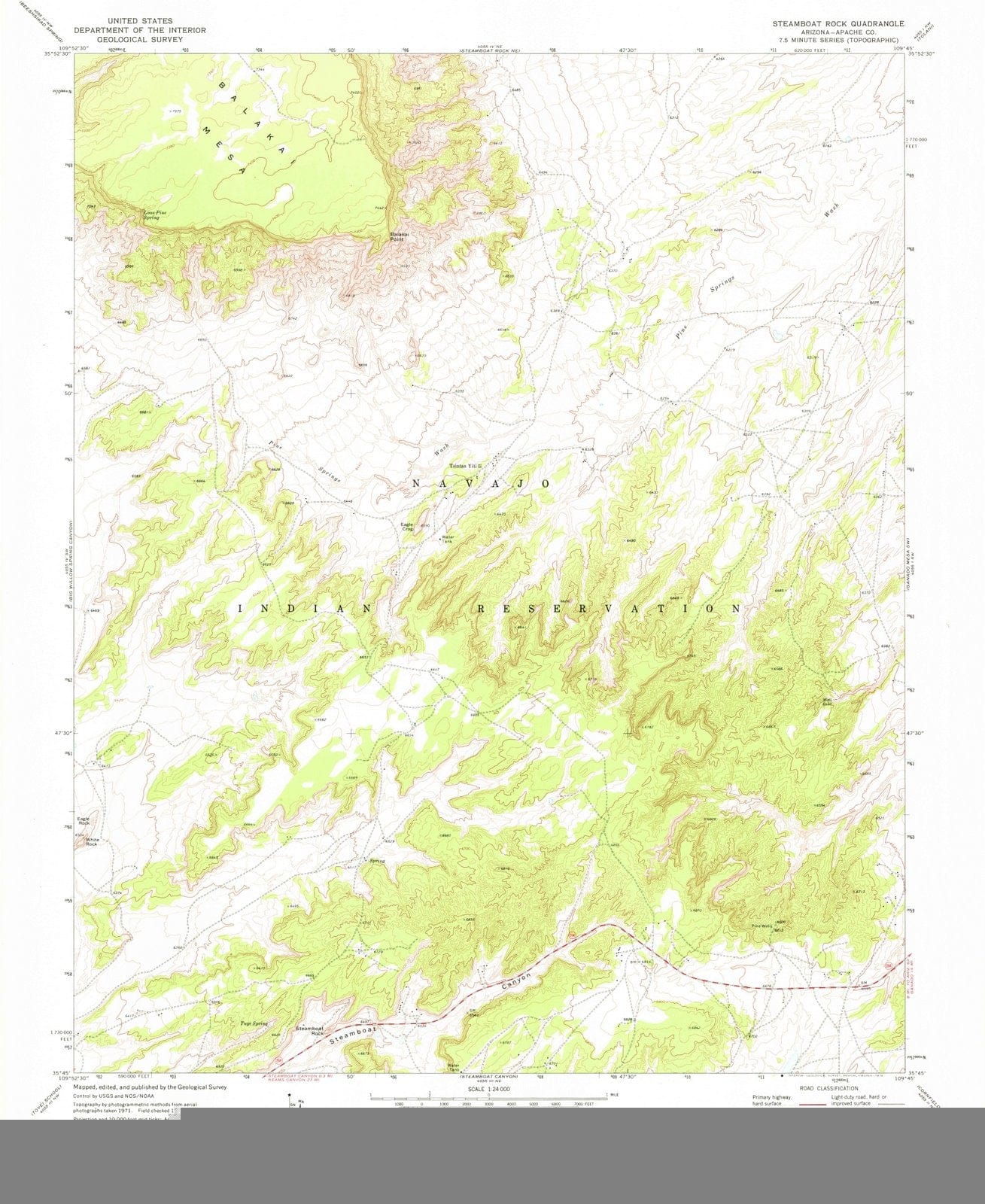1972 Steamboat Rock, AZ - Arizona - USGS Topographic Map v2