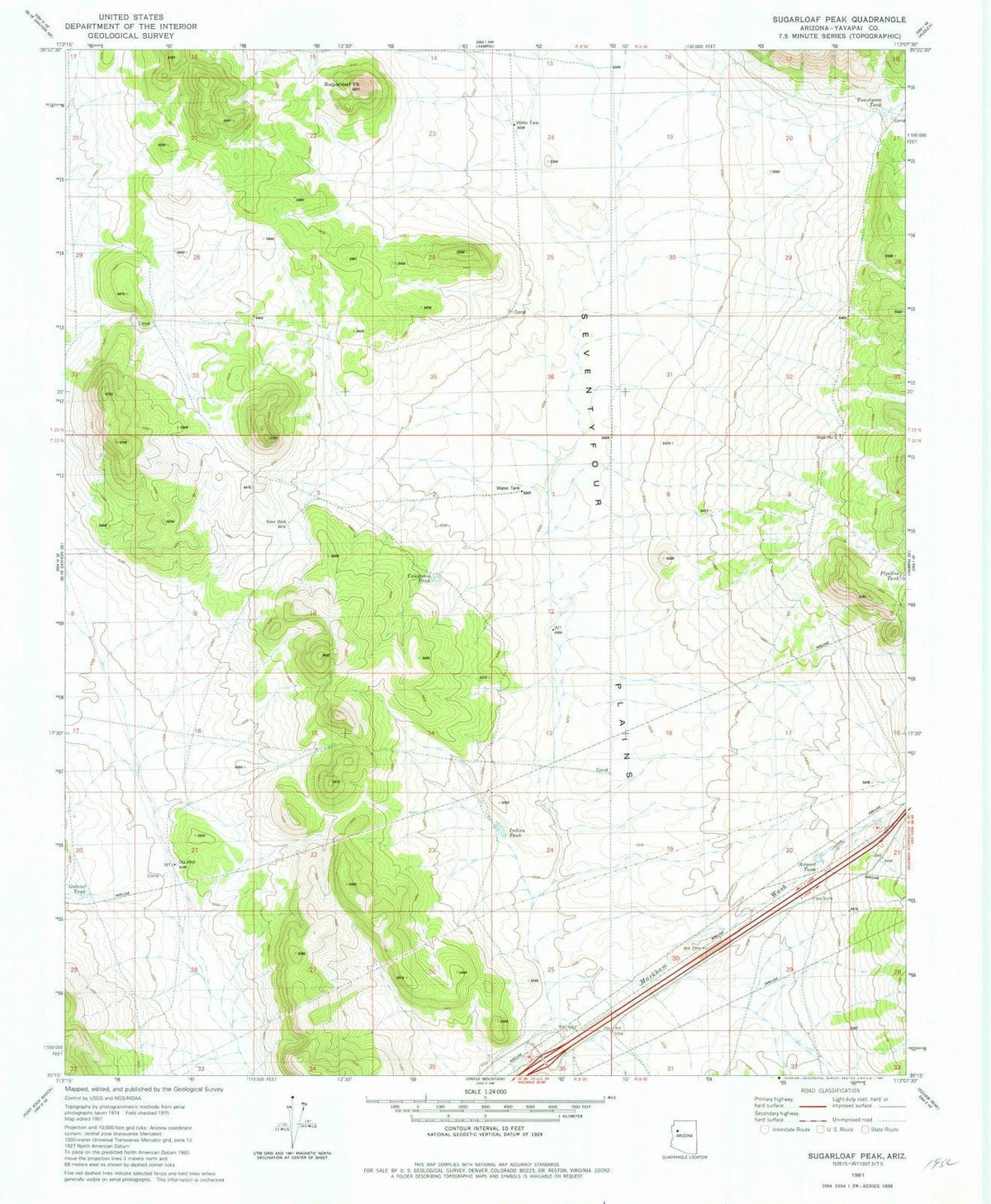 1981 Sugarloaf Peak, AZ - Arizona - USGS Topographic Map