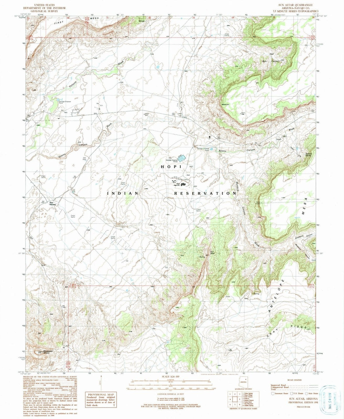 1991 Sun Altar, AZ - Arizona - USGS Topographic Map
