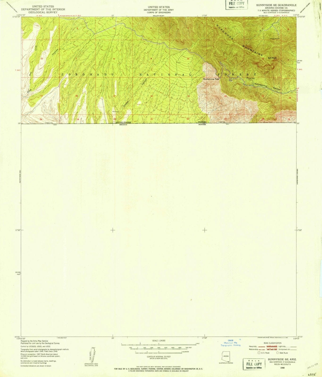 1948 Sunnyside, AZ - Arizona - USGS Topographic Map v2