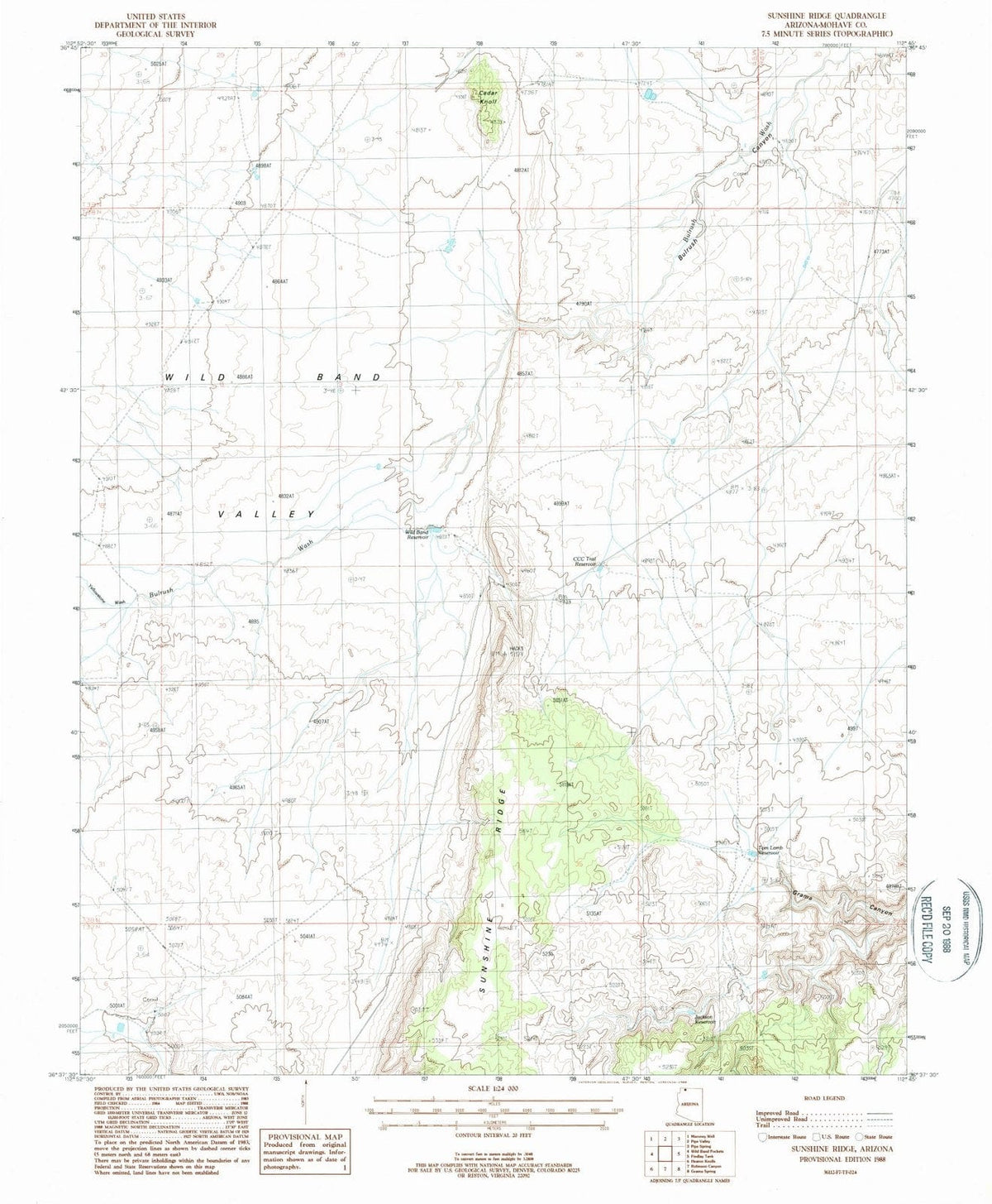 1988 Sunshine Ridge, AZ - Arizona - USGS Topographic Map