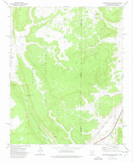 1971 Surrender Canyon, NM - New Mexico - USGS Topographic Map