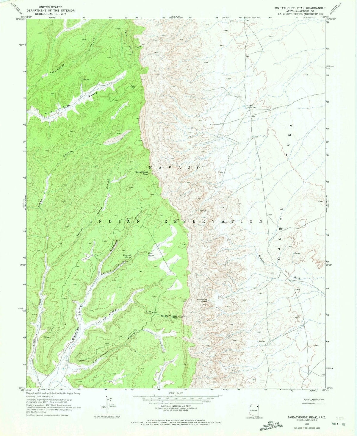 1968 Sweathouse Peak, AZ - Arizona - USGS Topographic Map