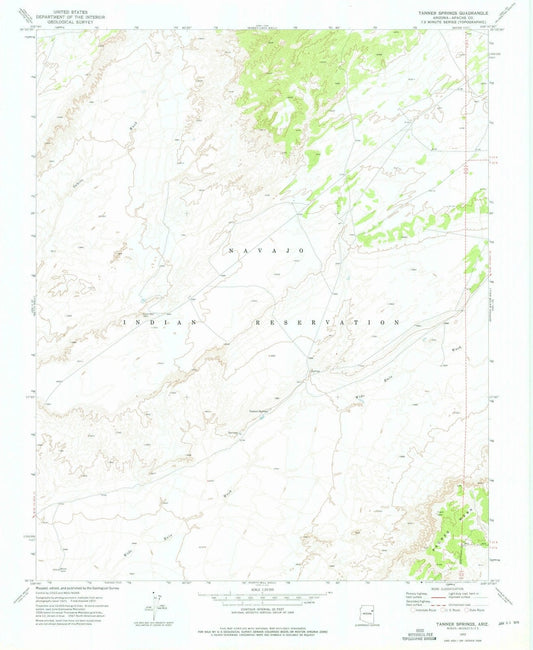 1972 Tanner Springs, AZ - Arizona - USGS Topographic Map