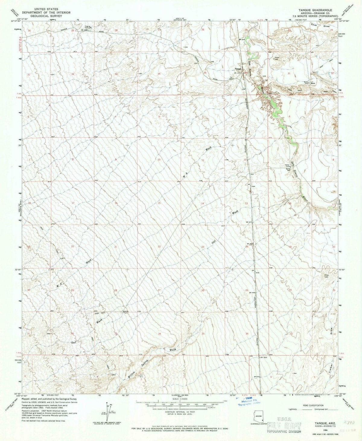 1966 Tanque, AZ - Arizona - USGS Topographic Map